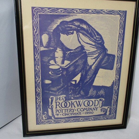 Vintage Ad Advertising Framed Print Picture Rookwood Pottery Company Cinti Ohio - Picture 2 of 6